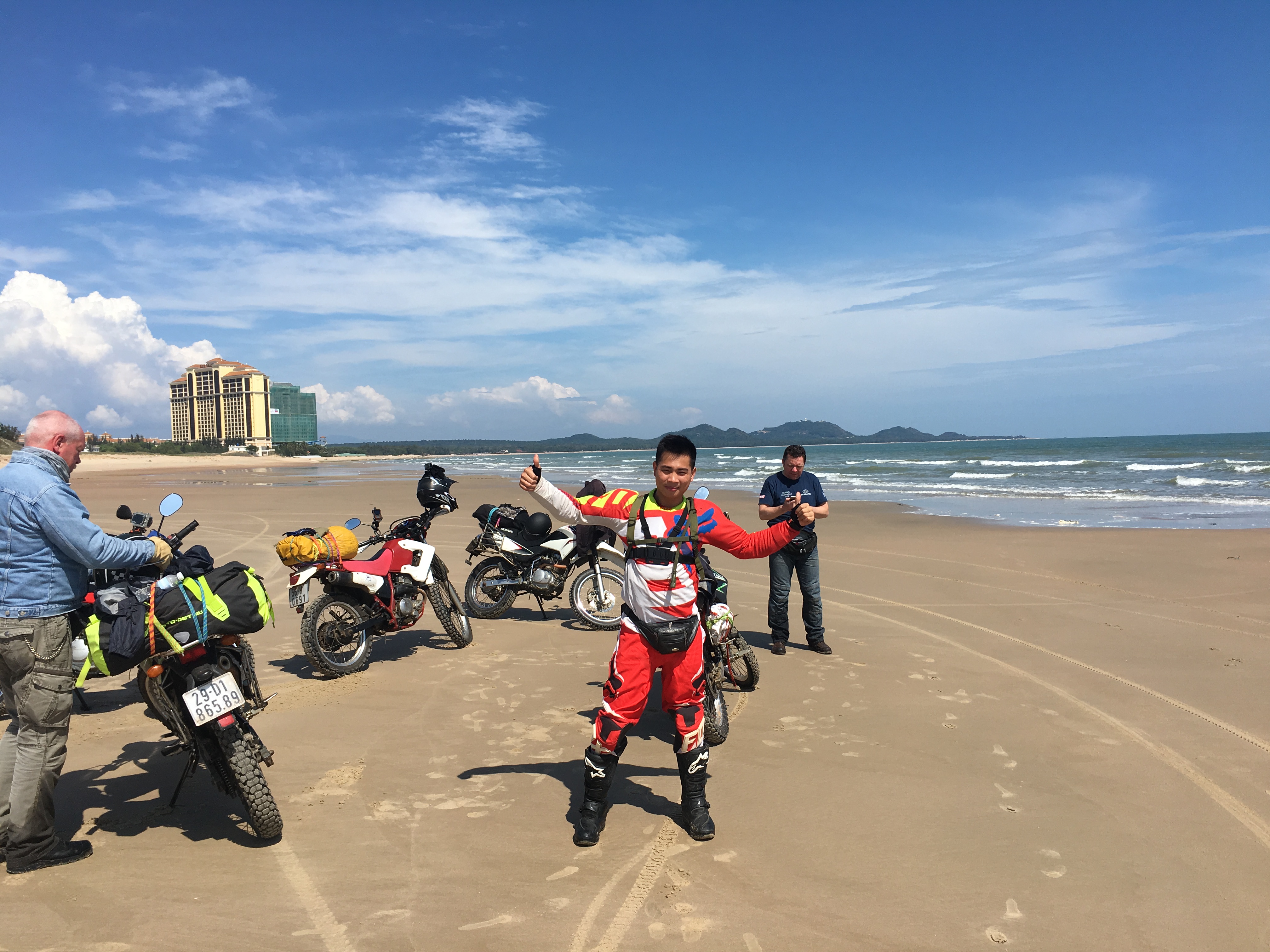 motorcycle on the coastal line