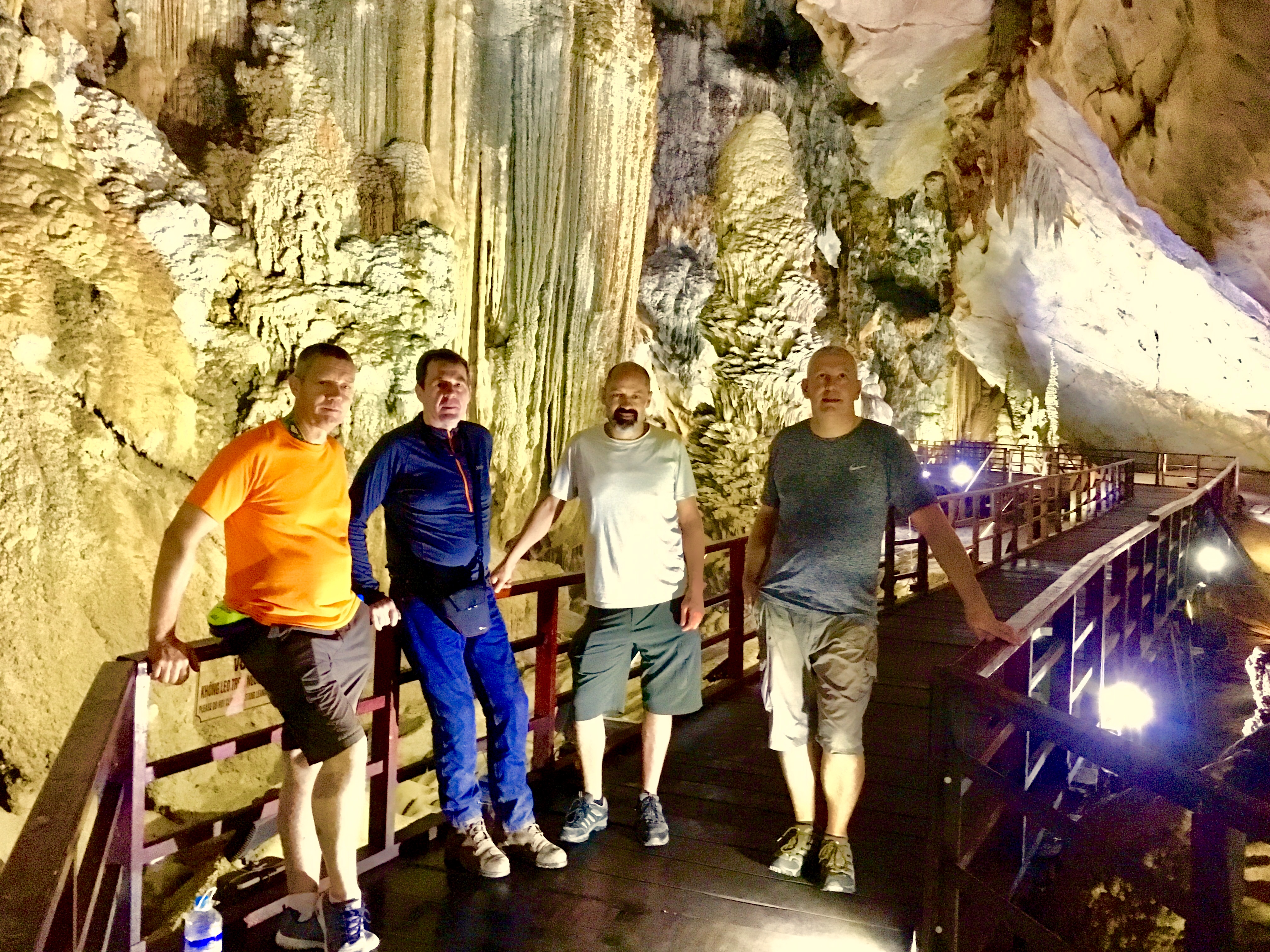 exploring the caves in Phong Nha