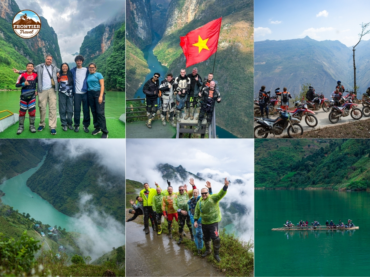 Motorbike adventure along Nho Que river