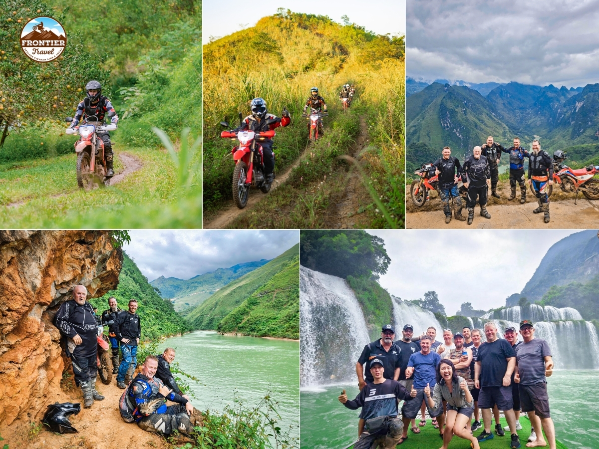 Exploring majestic waterfalls on a motorcycle trip in Vietnam