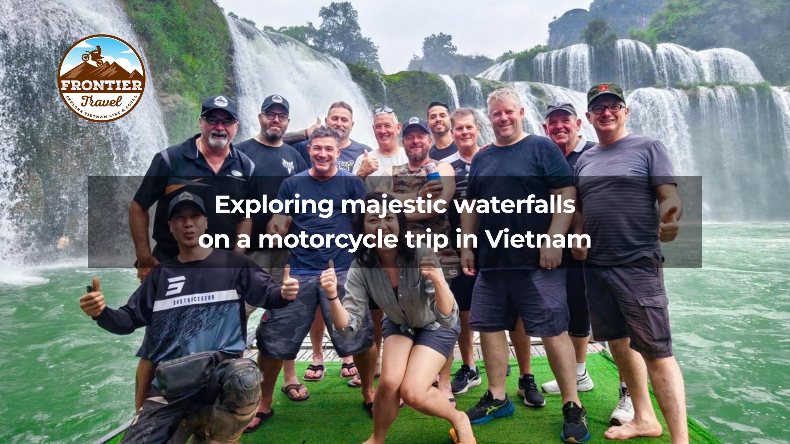 Exploring majestic waterfalls on a motorcycle trip in Vietnam