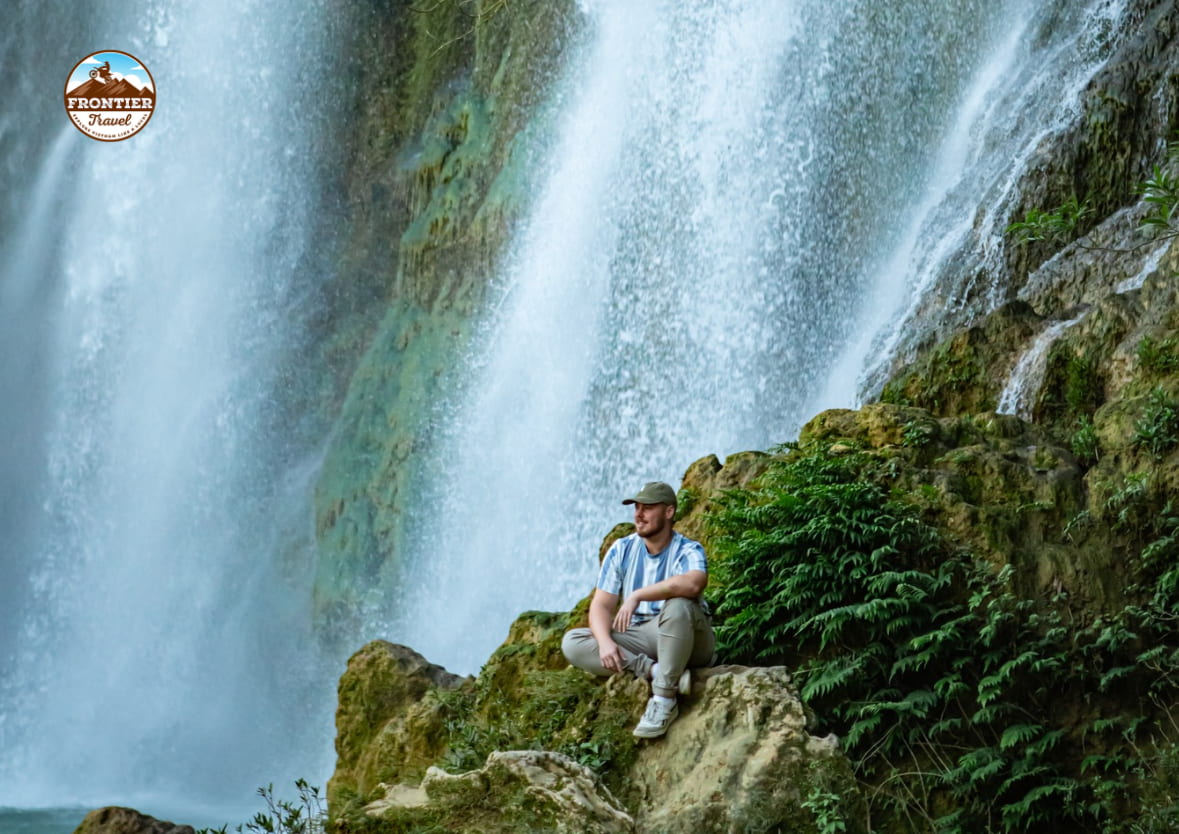 Conquer Ban Gioc waterfall with rider of Frontier Travel Vietnam