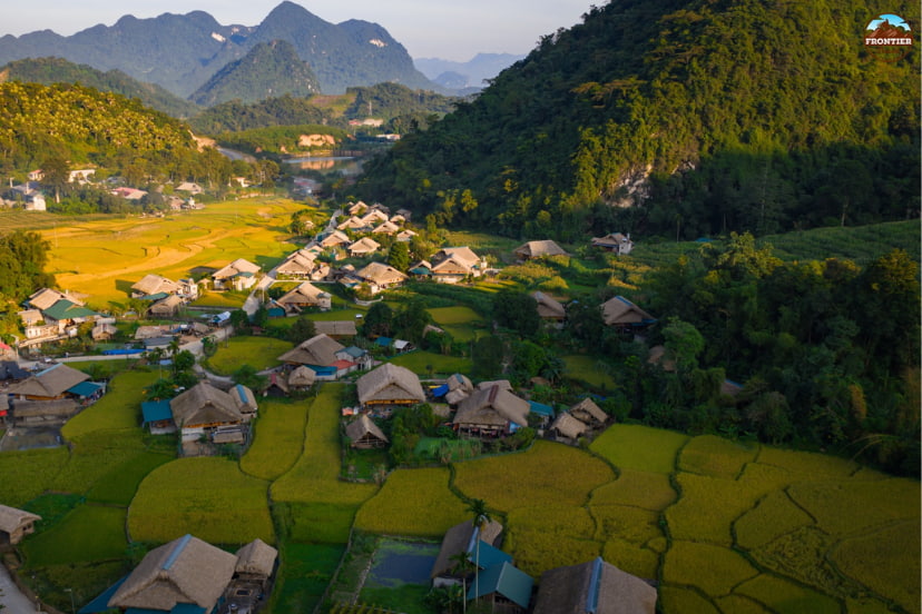 Trang An Landscape Complex featuring limestone mountains, waterways, and peaceful cinematic scenery