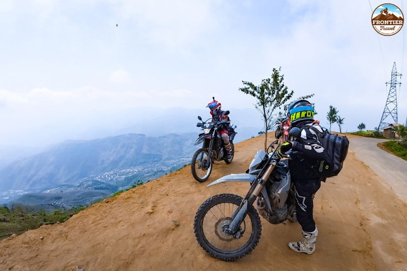 Beginner motorbike training before a Vietnam tour