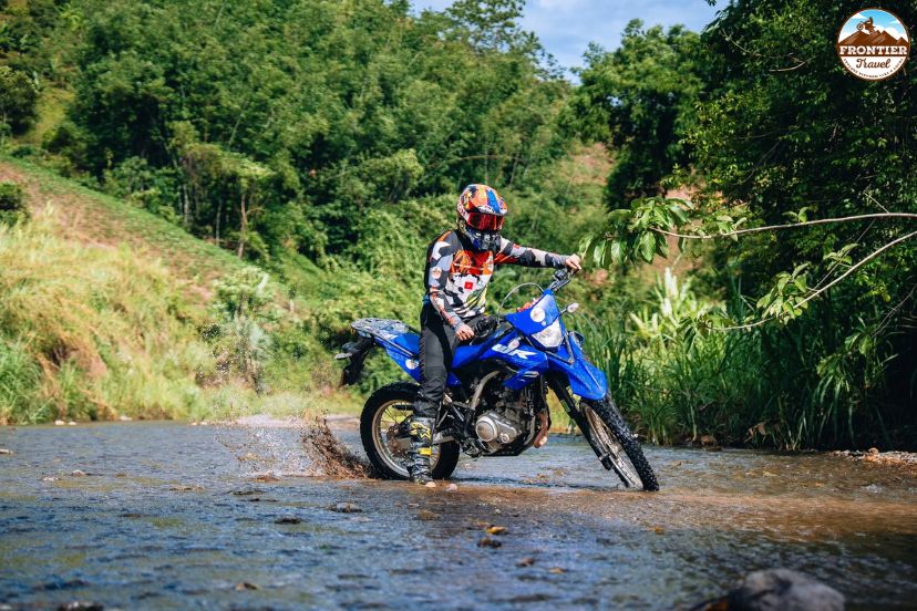 Motorbike adventure through mountain landscapes
