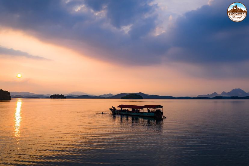Peaceful lake views during a Northern Vietnam ride