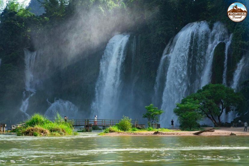 Peaceful riverside scenery near Ban Gioc Waterfall