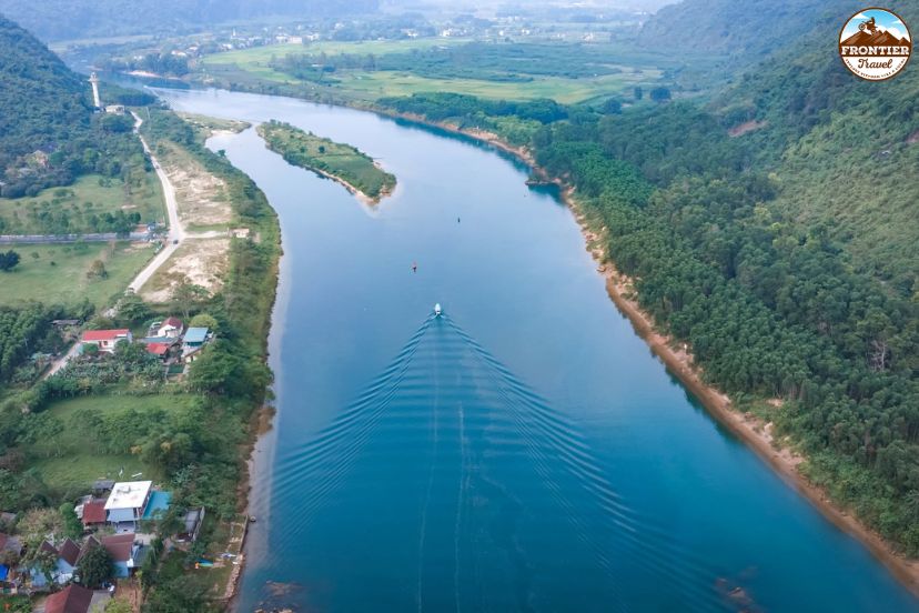 Rural villages and mountain views in Phong Nha