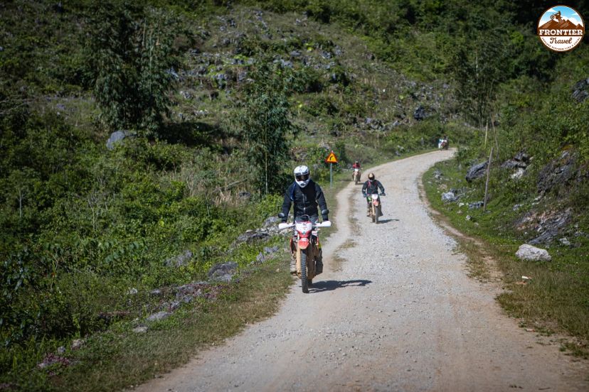 Scenic Mai Chau valley roads by motorbike