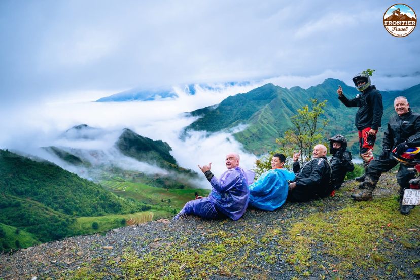 Winding mountain route near Moc Chau pine hills