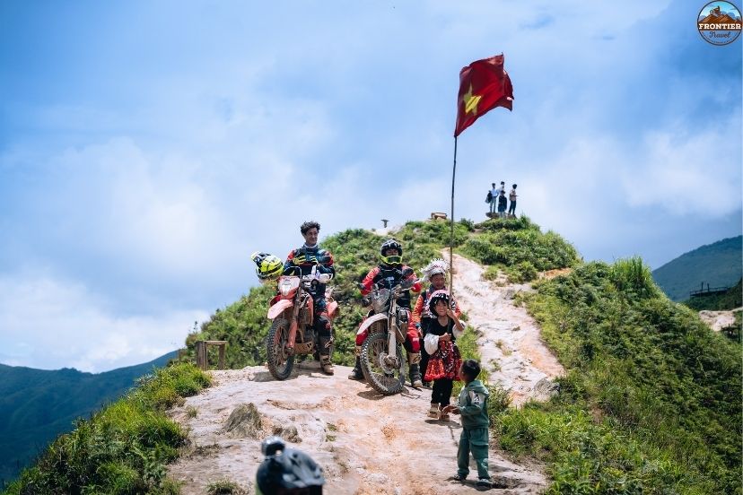 A safety checkpoint along the northern Ha Giang loop permit foreigner motorbike