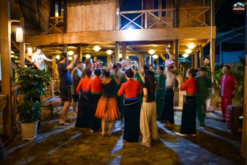 Enjoying massive family-style dinners during an immersive
