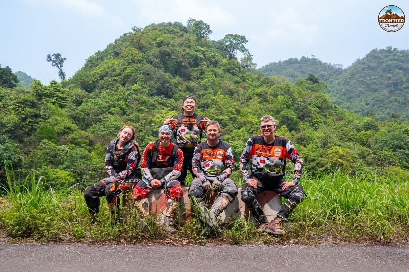 Following a professional lead guide at a comfortable pace during a north vietnam