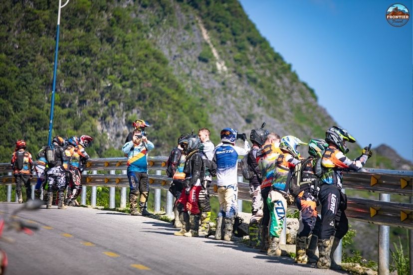 A rider maintaining strict Ha Giang loop motorbike accident safety standards