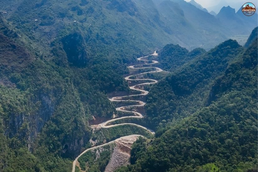 Maneuvering through dense alpine mist on a Northwest Vietnam motorbike tours run.