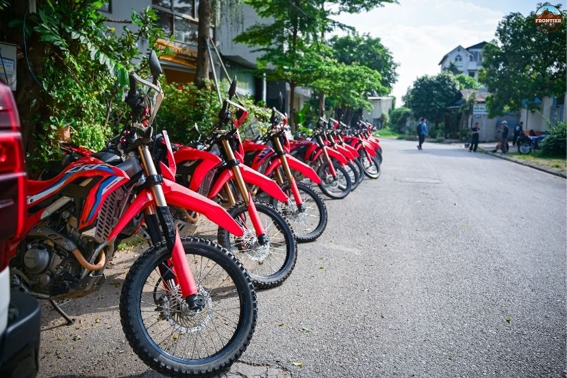 Testing dual-sport bike stability on a long Vietnam motorbike tour