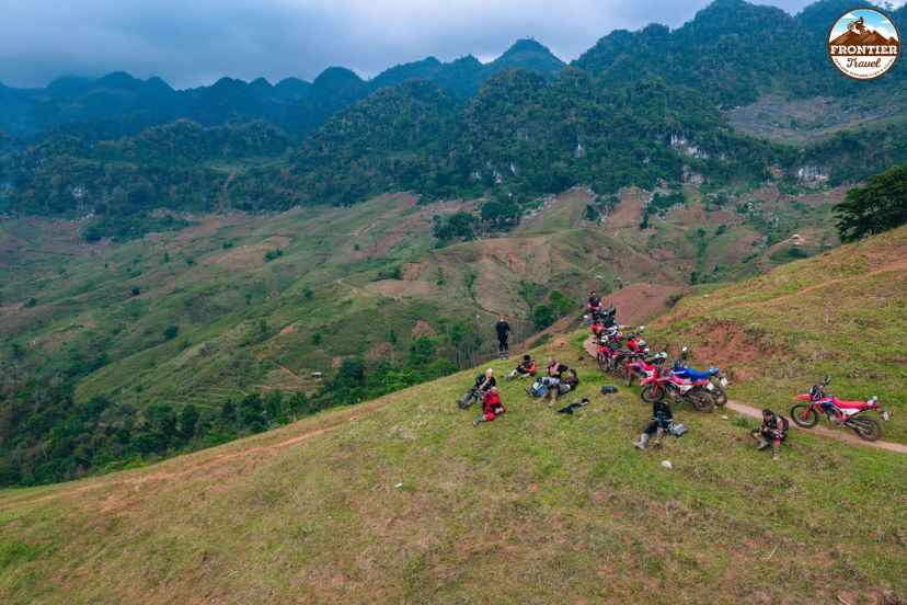 Peaceful mountain and lake motorbike journey Vietnam