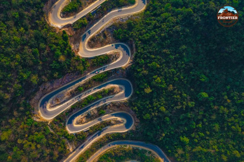 Mountain road adventure bike trip Northern Vietnam