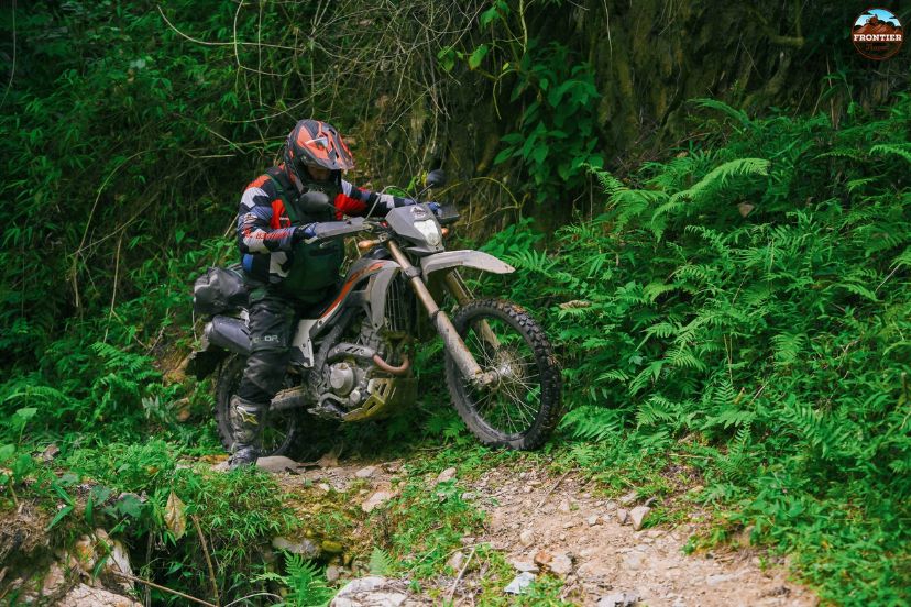 Ride through misty mountains Northern Vietnam